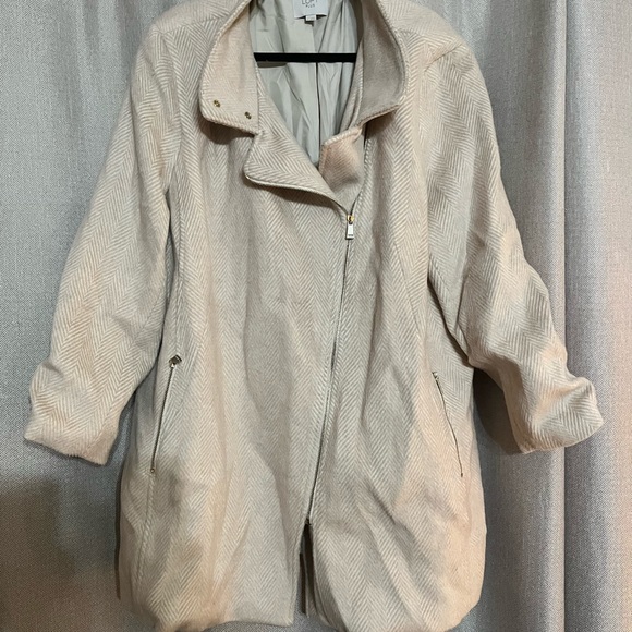 Beige Asymmetrical Loft Wool Coat 24 - Picture 1 of 2